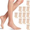Vokmon 12 paia di calzini alti al ginocchio da donna, calzini al ginocchio da donna di colore della pelle chiara, calze lunghe velate da donna, collant alti al ginocchio nudo calze in nylon trasparente per