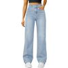 Meaunzyl Jeans Donna Vita Alta in Cotton Larghi Gamba Dritta Jeans Donna Elasticizzati Curvy Baggy Push Up Pantaloni in Denim Tinta Unita con Tasche Palazzo Pantaloni Jeggings Moda Casual Ragazza Streetwear