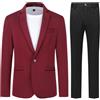 Allthemen Abito 2 Pezzi Uomo Blazer Pantaloni Slim Fit 1 Bottone