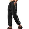 Duohropke Pantaloni in velluto a coste, da uomo, con coulisse, lunghi e larghi