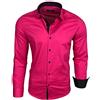 Baxboy B-500 - Camicia da uomo a maniche lunghe, business, tempo libero, matrimonio, facile da stirare, vestibilità slim fit, colletto Kent, Rosa, XL
