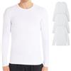 VEQUÈ Magliette da Uomo 100% Cotone Caldo Felpato Pacco da 3 Pezzi T-Shirt Uomo Maniche Lunghe Magliette e Canottiere Intime Made in Italy (IT, Testo, 3XL, Regular, Regular, Bianco+Bianco+Bianco)