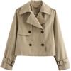 Generic Cappotti da donna, trench corto da donna, cappotto doppiopetto giacche casual larghe con tasche