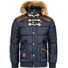 Geographical Norway - Giacca Invernale da uomo, trapuntata, Parka Belphegor (Blu Marino, XXL)