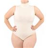 LEELA LAB Body Collo Alto Donna Taglie Forti, senza Maniche, Dolcevita in Morbida Microfibra, Realizzato con Tecnologia Seamless Senza Cuciture - Made in Italy (Pink powder, ML)