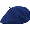 Melegari Berretto Basco Donna | 100% Lana | Roma Beret | Made in Italy (Blu 67)