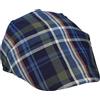 Riki Browns Berretto Coppola Inglese Tartan, 100% Cotone, Blu Navy e Verde Oliva, Made in Italy (IT, Testo, L, Tartan Blu Verde)