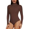 Joyshaper Donna Body a Collo Alto Maniche Lunghe Bodysuit Casual Elegante Bluse Camicie Maglietta Intima