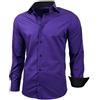 Baxboy R-44, camicia da uomo a maniche lunghe, slim fit, facile da stirare, per lavoro, matrimonio, tempo libero Lilla s