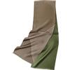 Prettystern sciarpa lunga elegante da uomo a 2 strati classica business cerimonia pura seta frange corte righe beige verde AB14