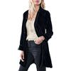 VIVICOLOR Giacca da donna lunga in velluto cardigan vintage con collo a scialle in velluto semplice trench