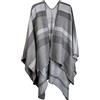 styleBREAKER Poncho Donna a Righe | Taglia Unica,Grigio-Bianco