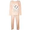 CRAZY FARM Pigiama Donna Cotone Interlock Invernale Manica Lunga Collo Serafino Pantalone con Polsino Articolo 15859, 2833 Pink, L