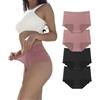 Dumwis Slip Donna Senza Cuciture Mutande Invisibili Biancheria Hipster Intima Donna Morbidi Slip Vita Media Mutande Microfibra Nere 4pack