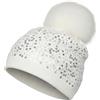 styleBREAKER Cuffia in Maglia fine con PON PON con Paillettes e PON PON Rimovibile in Pelliccia Sintetica, PON PON in Pelliccia, Donna 04024134, Colore:Bianco