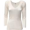 Clessidra Maglia Donna Manica Lunga in Lana Merino Seta Made in Italy, Scollo a V, Maglia Intima, Camiciola, Maglietta Manica Lunga, Lana Seta, Maglia Donna, Lana E-8311 (2, Avorio)