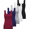 BQTQ 5 PCS Canottiere Donna Tank Top Senza Maniche Canotta con Scollo Quadrato Canottiera Sportiva per Donna Ragazze