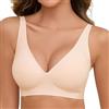 Nadeer Reggiseno Senza Ferretto Donna Reggiseni Senza Cuciture Push Up Scollo a V Bralette Basic Comodo Imbottito con Cinghie Regolabili