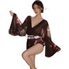 QNCLO Pigiama da donna cosplay giapponese kimono stampa prospettiva Halloween vestito lingerie, nero, taglia unica