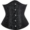 KUOSE Bustino da donna, taglie forti, in raso, corsetto modellante, Nero , 4-6
