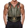 Fashion_First Gilet militare scuro da uomo Bane Cosplay Costume Tom Hardy Shearling Trench Coat, Marrone e verde., XXL