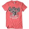 Gas Monkey Garage Licenza Ufficiale Custom Motors Skull T-Shirt da Uomo (Rosso-Heather), Large