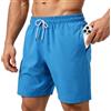 HEOAARG Costumi da Bagno Uomo Leggeri Pantaloncini da Bagno Asciugatura Rapida Costume Uomo Mare Traspirante Bermuda Shorts con Tasche con Cerniera E Coulisse Elastiche，Azzurro，XXL
