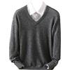 Generic Maglia da uomo in 100% cashmere con scollo a V, pullover in maglia di cashmere, Grigio scuro9, M