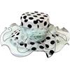 Jemnpela Cappello Solare Pieghevole da Donna Falda Larga Corona Piana Stile Derby in Organza Francese Protezione UV per Matrimoni Chiese e Feste del tè