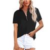 NONSAR - Camicetta da donna, elegante, a maniche lunghe, con colletto alto, da ufficio, casual, Maniche corte rosa.