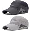 AYPOW Cappello da Baseball Estivo da Uomo, 2 Pezzi Cappellino Donna con Visiera Rete Traspirante ad Csciugatura Rapida, Cappellini da Corsa Regolabile Berretto da Baseball per Campeggio all'aperto