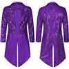 Générique Donne Costume Di FRAC Paillettes Blazer Manica Lunga Sparkle Jacket Glitter Coat for Evening Party Top Paillettes Donna Costume Di Carnival Costume Da Discoteca
