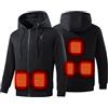 Generico Felpa Uomo Riscaldata con Cappuccio E Luci LED A Cinque Zone Termiche Tecnologia in Pile Foderato per Esterno E Casual Abbigliamento Sciolto Pullover(Black, L)