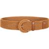 JASGOOD Cintura larga intrecciata da donna in rattan intrecciato con fibbia a semicerchio per abito estivo jeans pantaloni, A-marrone, Fit Waist Size 30-34 Inches
