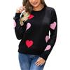 Generic Donna Inverno Cuore Stampa San Valentino Cuore Maglione Girocollo Maglia Maglione Maglione Maglione Cardigan Lana Biologica