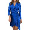 Yekdmxop Vestito Donna Elegante Abiti Da Cerimonia Donna Corto Vestito Brillante Da Sera Elegante Vestiti Scollo a V Cocktail Abito Glitter Dress Corti Abiti Cerimonia Matrimonio Carnevale Estivi Primaveri