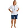 Leedya Pigiama Donna Primaverile Estivo in Cotone 100% - Manica Corta e Pantalone Corto Stile Basket, Fresco e Traspirante, Comfort Fit, Made in Italy