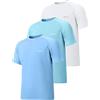ZENGVEE 3 Pezzi Maglia Anti UV Uomo Rashguard Maglietta Rash Guard UPF 50+ T Shirt Mare Surf Swim Maniche Lunghe Tshirt Magliette Muta Abbigliamento Traspirante Maglie(0818-Blue White Lake-M)