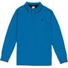 nazarenogabrielli Polo Uomo Manica Lunga Piquet - 100% Cotone, 210 gr - In Tinta Unita Con Dettagli A Contrasto Su Colletto E Polsini - Taglie dalla M alla 3XL (IT, Testo, XXL, Regular, Regular, Blu Urban)