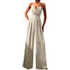 KBOPLEMQ Tuta da donna per matrimonio festivo outfit playsuit estivo lungo overall da donna elegante vintage abito da sera pantaloni estivi taglie forti gamba larga tuta romper senza maniche chic