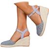 Generico Sandali Donna Estive con Zeppa Boho 35-43 EU in Rete Traspirante Traforata con Fibbia Sandali Chiuse Eleganti Cerimonia Scarpe Casual Chic Comode per Casa Lavoro Sera Festa Vacanze Spiaggia,