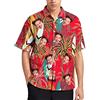 Ozinna Camicia Hawaiana Uomo Personalizzata con Foto,Manica Corta Spiaggia Tropicale Aloha Camicie Estate Floreale per Uomini Hawaiian Shirt
