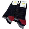 Lucchetti Socks Milano 6 paia calze uomo CORTE cotone filo di scozia elasticizzato estive in fantasia (IT, Testo, Taglia 41-46, Regular, Regular, Set Sanremo)