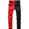 ENENEN Pantaloni in Denim Bicolore Patchwork da Uomo Pantaloni a Matita Multicolori Sottili alla Moda Jeans Multicolori Casual