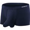 BIATWOWR Biancheria intima da uomo Dual Pouch Elephant Boxer Trunks Separato Rigonfiamento Ball Pouch Boxer Low Rise Enhancing Underwear Slip, 1 x blu scuro, XL