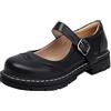 Generisch Mary Jane Scarpe basse da donna Mary Jane, sandali romani, sandali ortopedici, in vernice, sandali da trekking, sandali estivi, sandali con tacco, sandali anteriori chiusi, Nero , 42 EU