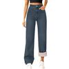 HEONSATI Jeans Donna Vita Alta Jeans Felpati Eleganti Larghi Pantaloni in Peluche Push Up Imbottiti Pantaloni Invernali Termici Caldi Casual con Tasche Pantalone da Donna in Denim Elasticizzati Baggy