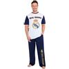 Get Trend Real Madrid Pigiama Uomo Calcio, S-3XL, Set Magliette Maniche Corte con Pantaloni, Abbigliamento da Casa, Idea Regalo Uomo (L, Blu Navy Real Madrid)