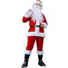 Generisch Vestito da Babbo Natale da uomo, 5 pezzi, festa di Natale, cosplay, costume per feste alla moda, a maniche lunghe, set di Natale per adulti