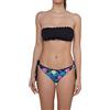 Bikinicolors Bikini Donna Fascia con Smerlo Frou Frou Colore Nero e Slip con Fantasie (S, Lotus)